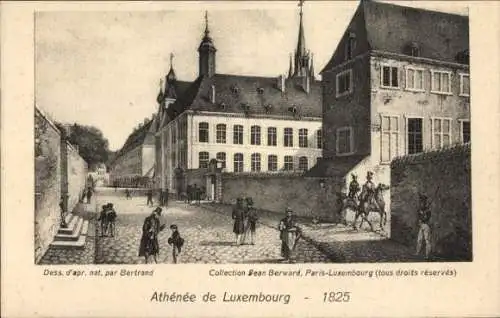 Ak Luxemburg Luxembourg, Straßenpartie, Passanten, Jahr 1825