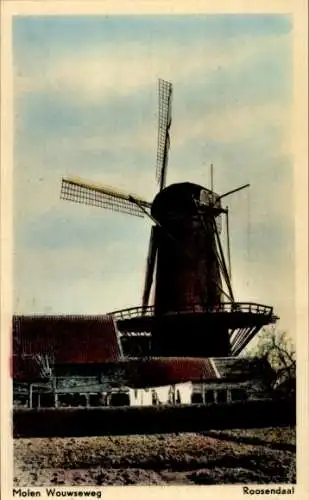 Ak Roosendaal Nordbrabant Niederlande, Molen Wouwseweg