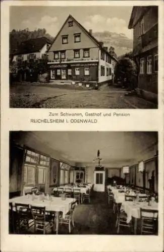 Ak Reichelsheim im Odenwald, Gasthaus zum Schwanen, Innenansicht