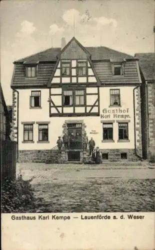 Ak Lauenförde im Weserbergland Niedersachsen, Gasthaus Karl Kempe