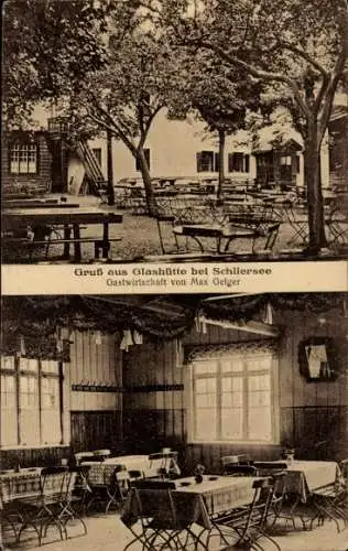 Ak Glashütte Schliersee in Oberbayern, Gastwirtschaft, Innenansicht