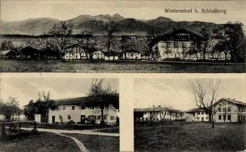 Ak Westerndorf Stephanskirchen Oberbayern, Gesamtansicht, Teilansichten, Geschäft