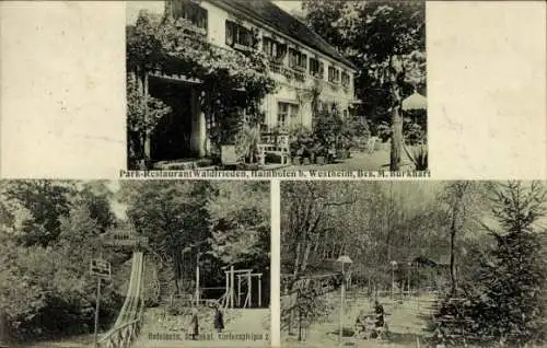 Ak Hainhofen Neusäß in Schwaben, Park-Restaurant Waldfrieden, Rodelbahn, Spielplatz