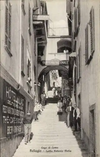 Ak Bellagio Lago di Como Lombardia, Salita Antonio Mella, Treppe