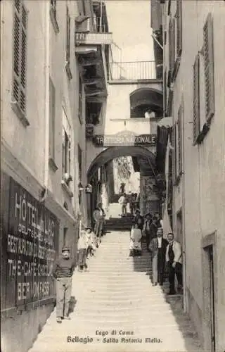 Ak Bellagio Lago di Como Lombardia, Salita Antonio Mella, Treppe