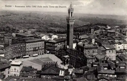 Ak Siena Toscana, Panorama della Cittá visto dalla Torre del Diomo