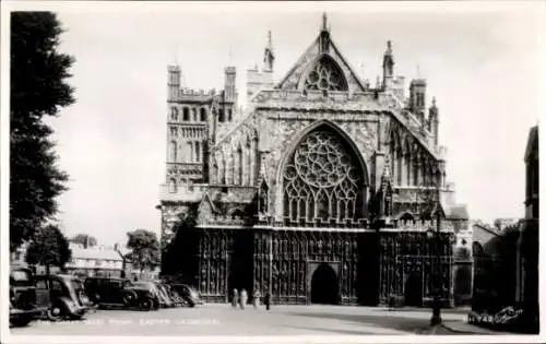 Ak Exeter Devon England, Kathedrale, Westfassade