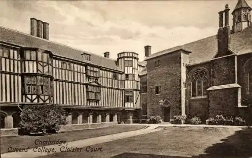 Ak Cambridge Ostengland, Queens' College, Cloister Court