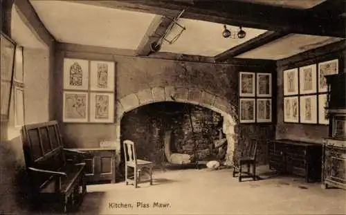 Ak Conway Conwy Wales, Plas Mawr, Küche