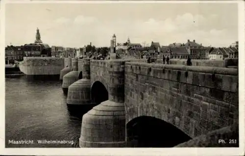 Ak Maastricht Limburg Niederlande, Wilhelminabrug