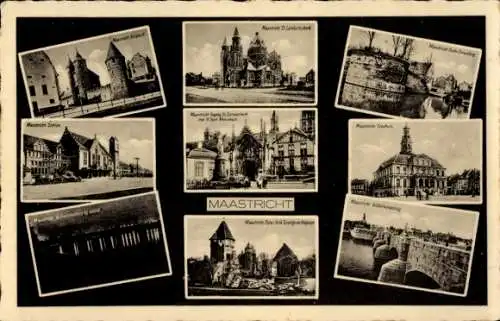 Ak Maastricht Limburg Niederlande, Kirche, Brücke, Rathaus, Burg