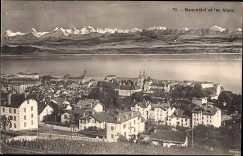 9 alte Ansichtskarten Neuchâtel Neuenburg Stadt, diverse Ansichten