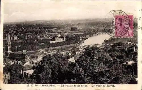 9 alte Ansichtskarten Saint Cloud Hauts de Seine, diverse Ansichten