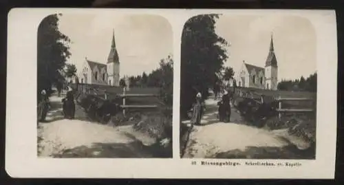 Stereo Foto Schreiberhau-Szklarska Poreba im Riesengebirge, Schlesien, evangelische Kapelle