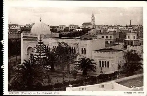 7 alte Ansichtskarten Sousse Tunesien, Diverse Ansichten