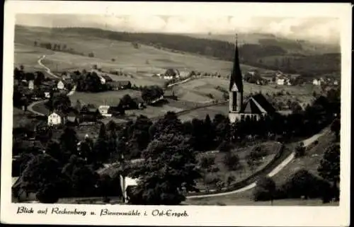 4 alte Ansichtskarten Rechenberg Bienenmühle Erzgebirge, Diverse Ansichten