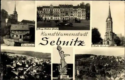 9 alte Ansichtskarten Sebnitz in Sachsen, Diverse Ansichten