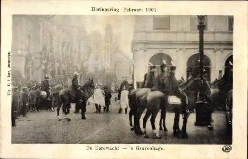 Ak Den Haag Südholland Niederlande, Herinnering Februari 1901, De Eerewacht