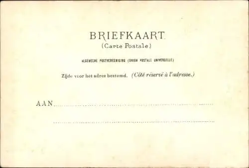 Ak De Haagsche Feesten, Februari 1901, De Bruidsstoet, Vertrek uit het Paleis