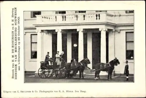 Ak Bezoek van HM de Koningin en Hertog aan 's Gravenhage op 20 October 1900