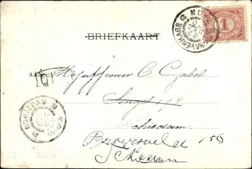 Ak Bezoek van de Koningin en Hertog aan 's Gravenhage op 20 October 1900