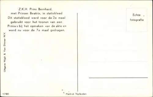 Ak Prinz Bernhard der Niederlande, Prinzessin Beatrix