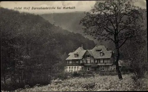 Ak Barnabasbrücke bei Murbach Elsass Haut Rhin, Hotel Wolf