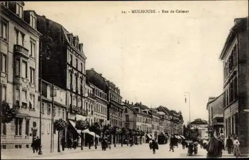 Ak Mulhouse Mülhausen Elsass Haut Rhin, Rue de Colmar