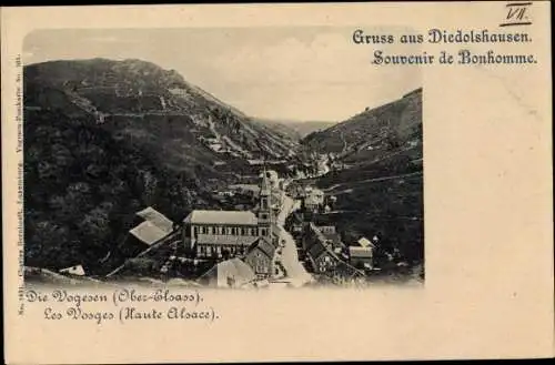 Ak Le Bonhomme Diedolshausen Elsass Haut Rhin, Ortschaft aus der Vogelschau