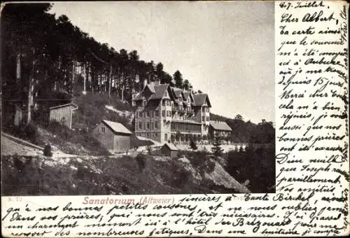 Ak Aubure Altweier Elsass Haut Rhin, Sanatorium, Außenansicht