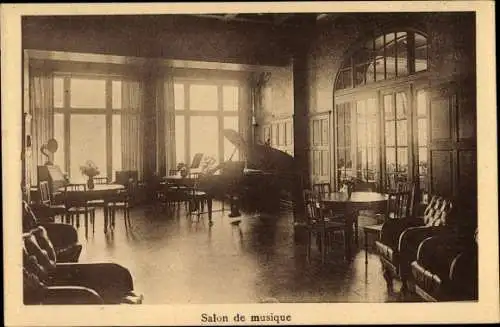 Ak Soultzeren Sulzern Elsass Haut Rhin, Sanatorium, Salon de musique