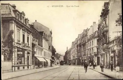 Ak Mulhouse Mülhausen Elsass Haut Rhin, Quai du Fossé