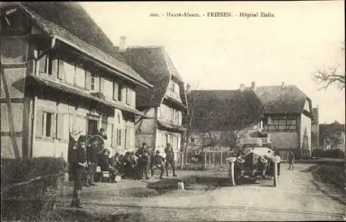 Ak Friesen Elsass Haut Rhin, Hôpital Zislin, Auto