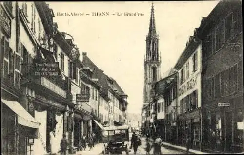 Ak Thann Elsass Haut Rhin, La Grand'Rue