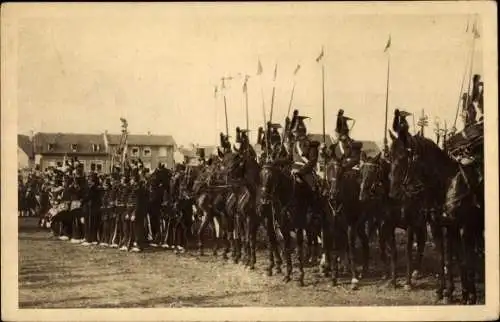 Ak Sélestat Schlettstadt Elsass Bas Rhin, Fêtes du Tricentenaire Français 1934, 2. Lanciers 1870