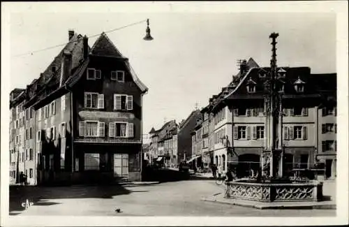 Ak Altkirch Elsass Haut Rhin, Grande Rue, Hôtel, Straßenansicht