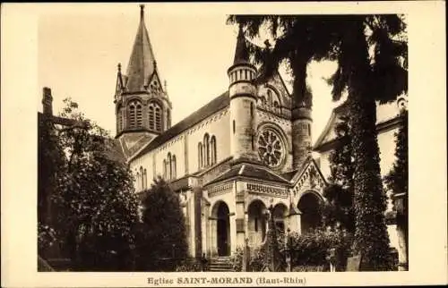 Ak Altkirch Elsass Haut Rhin, Eglise Saint Morand, Blick auf die Kirche