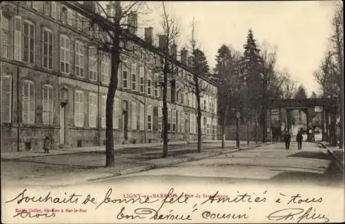 Ak Ligny en Barrois Meuse, Rue de Strasbourg, Straßenansicht