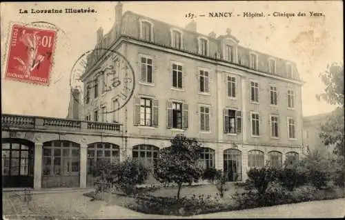 Ak Nancy Lothringen Meurthe et Moselle, Hopital, Clinique des Yeux, Garten