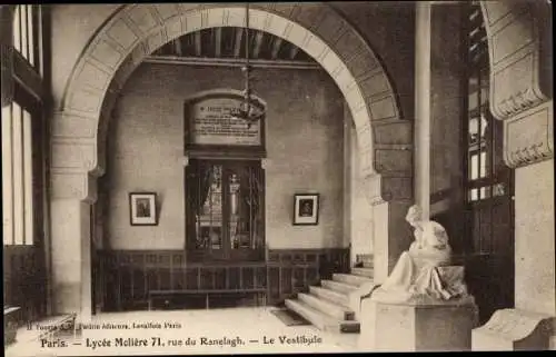 Ak Paris, Lycée Molière, 71 Rue du Ranelagh, Le Vestibule