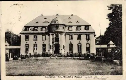 Ak Charleville sous Bois Moselle, Sanatorium, Vorderansicht