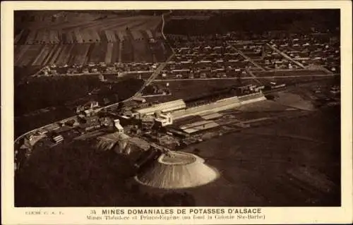 Ak Elsass Haut Rhin, Mines Domaniales de Potasse d'Alsace, Mine Thêodore et Prince Eugène