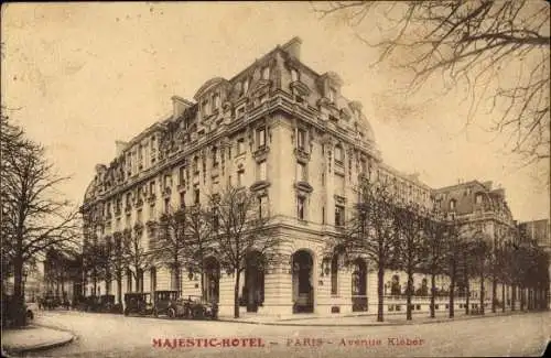 Ak Paris, Avenue Kléber, Majestic Hôtel, Straßenansicht