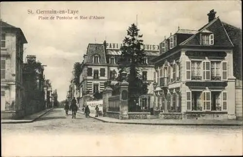 Ak Saint Germain en Laye Yvelines, Place de Pontoise et Rue d'Alsace