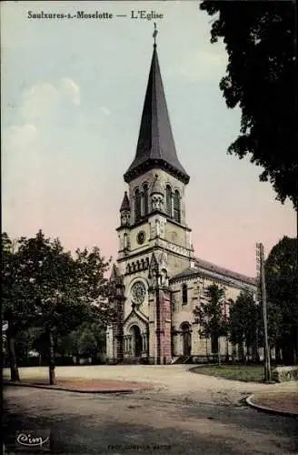 Ak Saulxures sur Moselotte Vosges, L'Eglise, Blick auf die Kirche