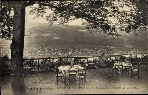 Ak Val d'Ajol Vosges, Feuillée Nouvelle, La Terrasse et le Val d'Ajol, Aussicht