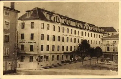 Ak Bourg en Bresse Ain, Grand Hotel de L'Europe, Inh. M. Denizot Rebiere, Imprimerie