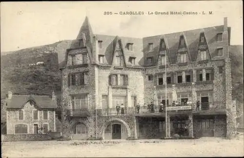 Ak Carolles Manche, Le Grand Hotel Casino, Außenansicht