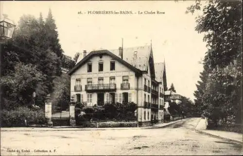 Ak Plombières les Bains Lothringen Vosges, Le Chalet Rose, Straßenansicht