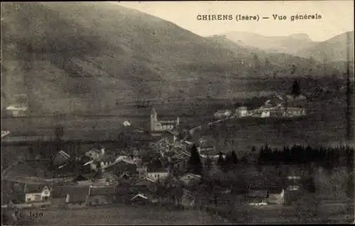 Ak Chirens Isere, Vue generale, Kirche und Wohnhäuser, Umgebung